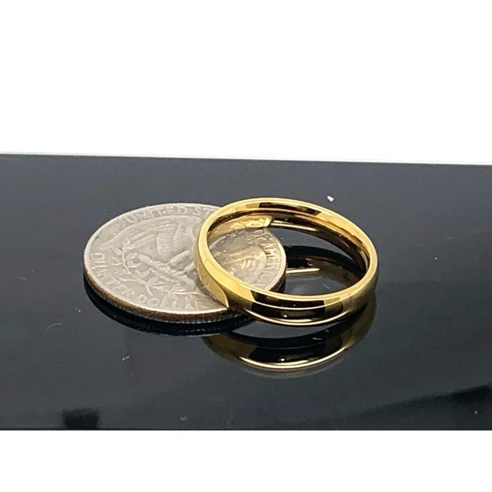 Wedding Band 10k Yellow Gold Ring Plain 3.9mm Wide Unisex Size 8